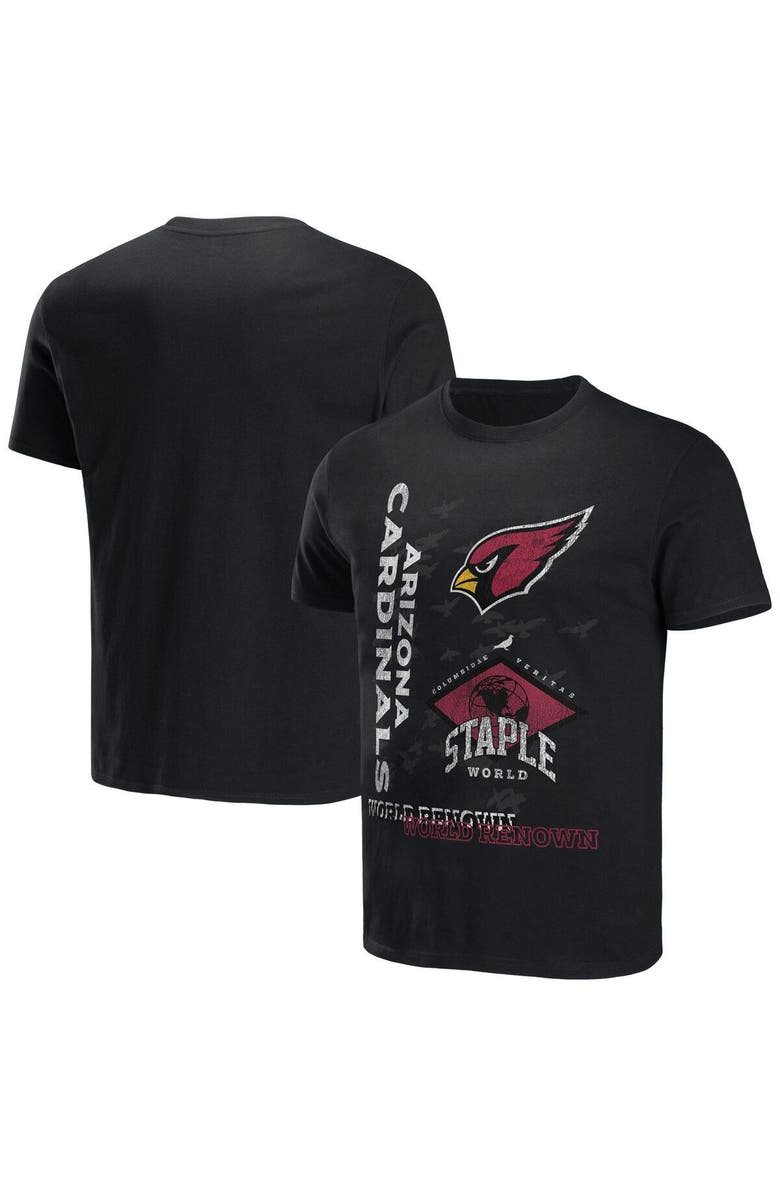 STAPLE Men's NFL x Staple Black Arizona Cardinals World Renowned T-Shirt, Main, color,