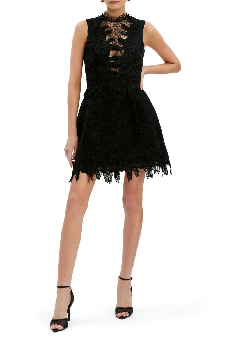 Silas Hourglass Minidress, Main, color, BLACK