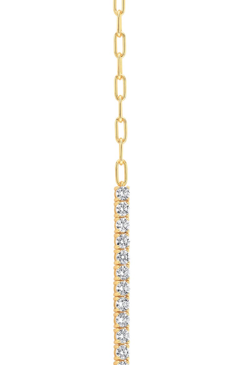 Cubic Zirconia Bar Cable Chain Bracelet, Alternate, color, 18 KT YELLOW GOLD CLEAR CZ