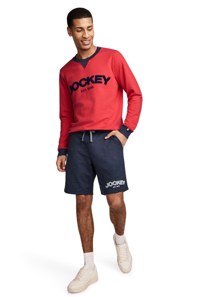 Men's Lightweight Cotton Blend Fleece 8.5" Short, Alternate, color, 1876 Navy Blue