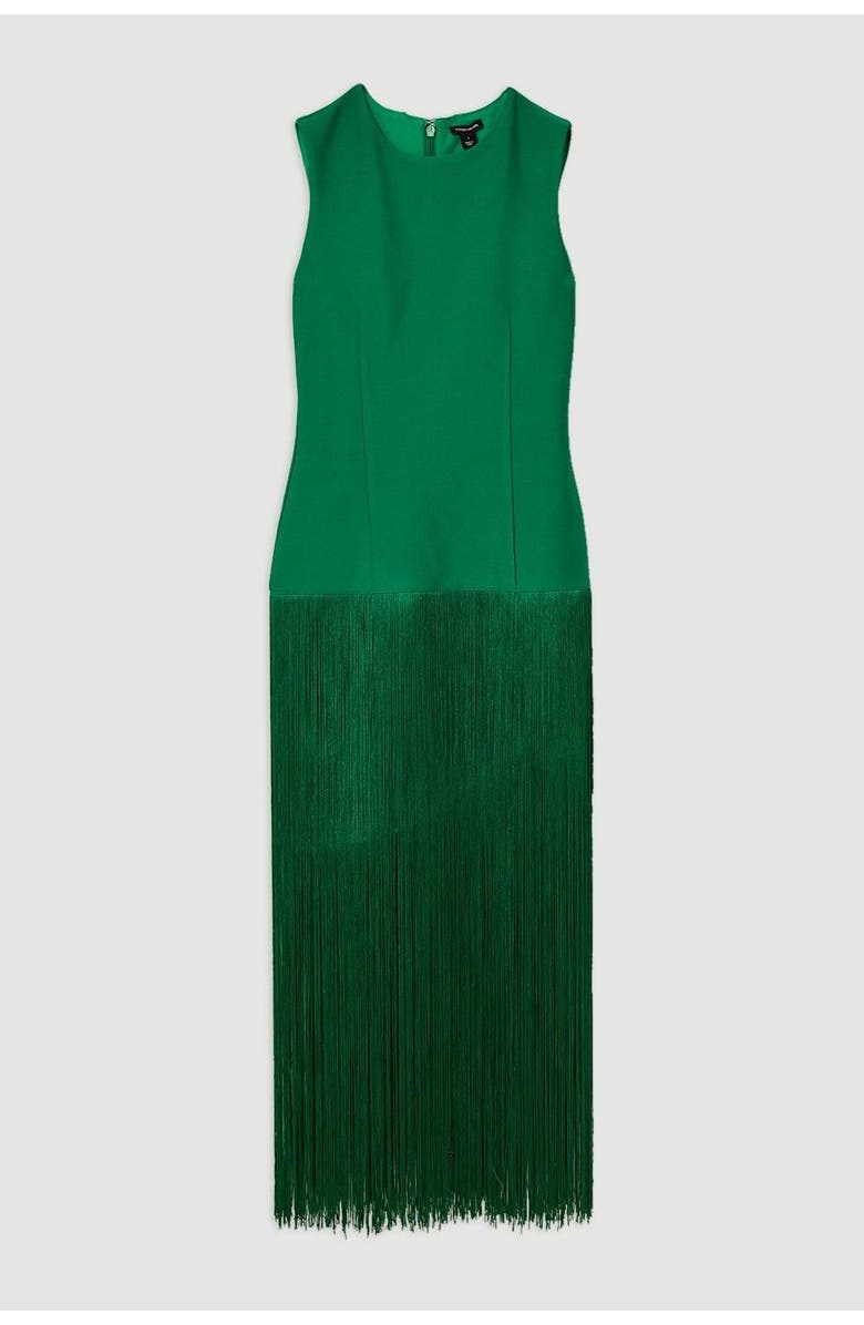 Karen Millen Tassel Hem Knitted Dress, Alternate, color, Green