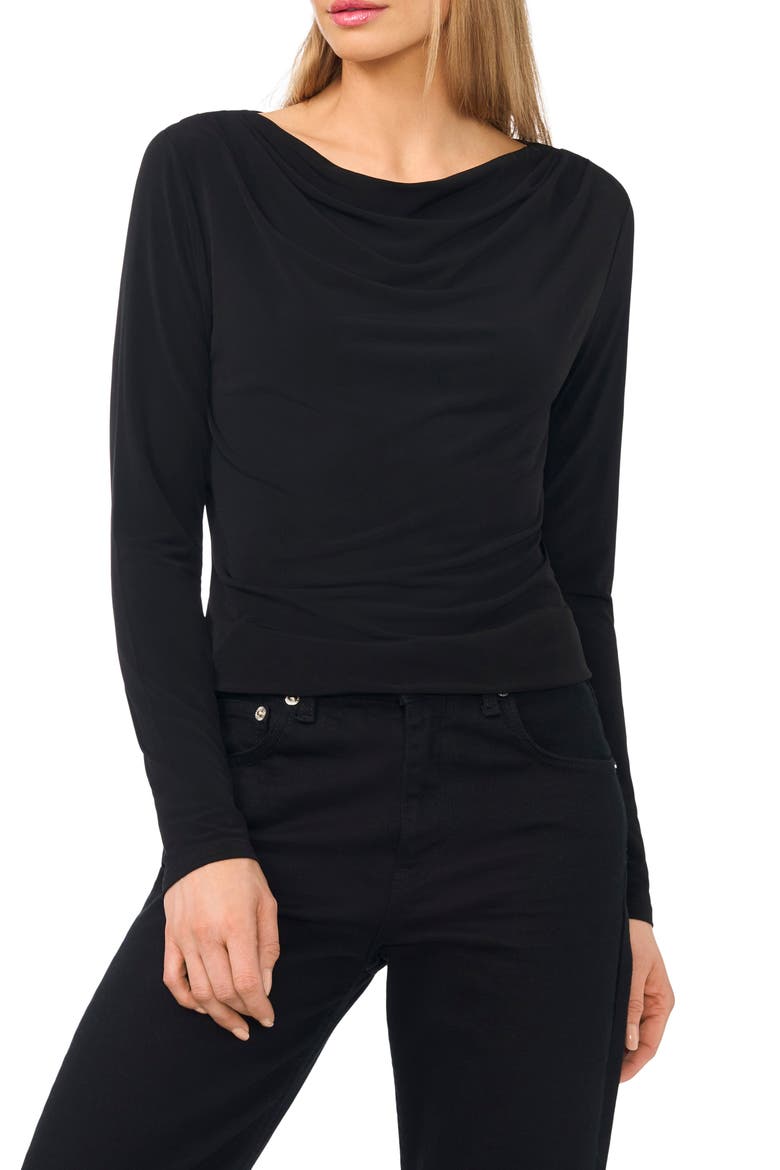 Cowl Neck Knit Top, Main, color, RICH BLACK 060