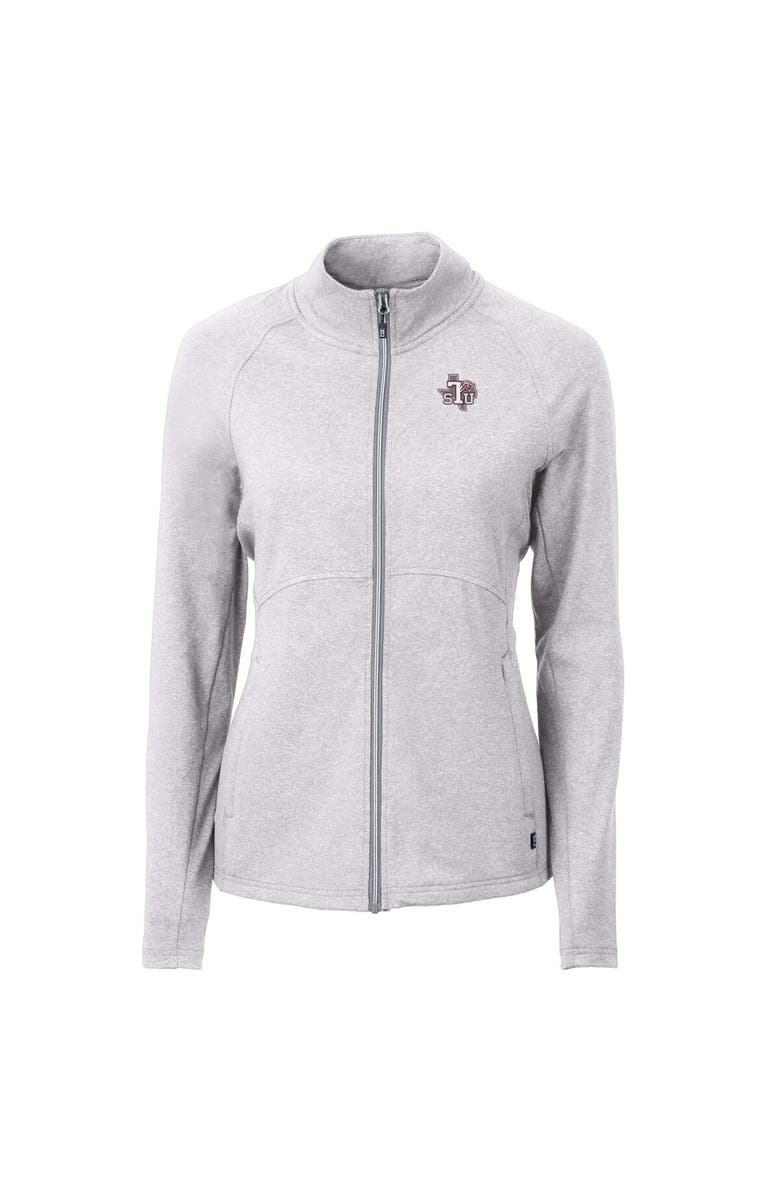 Cutter & Buck Women's Cutter & Buck  Heather Gray Texas Southern Tigers Adapt Eco Knit Heather Recycled Full-Zip Jacket, Alternate, color, 