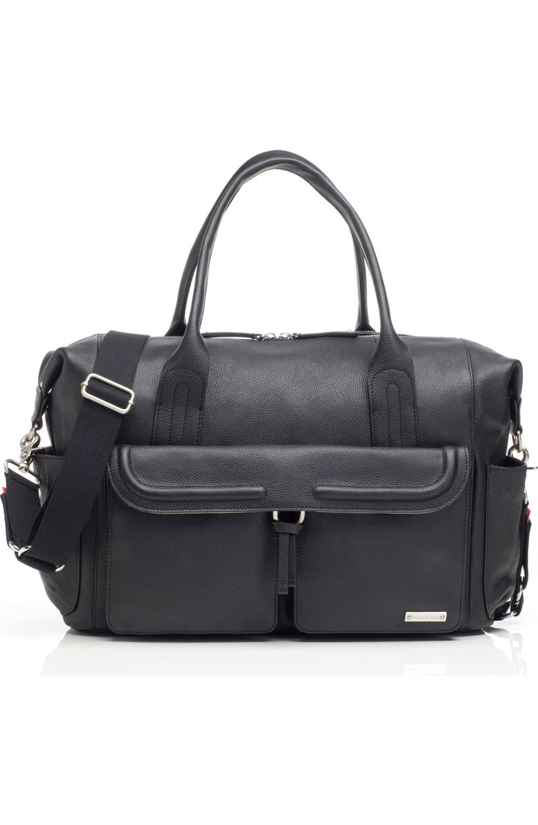 Storksak Storsak Leather Diaper Bag, Main, color,