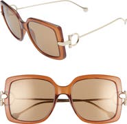 FERRAGAMO Salvatore Ferragamo Gancio 55mm Square Sunglasses