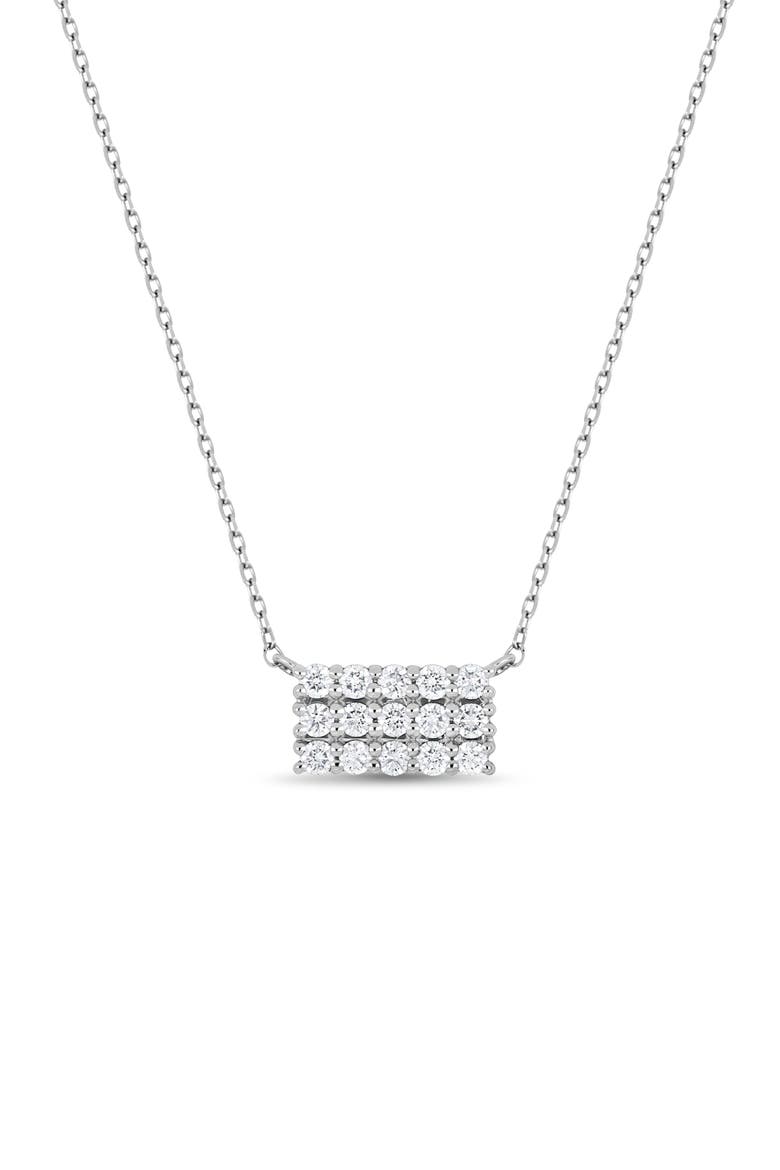 18K Gold Icon Diamond Bar Pendant Necklace (Online Trunk Show), Main, color, 18K WHITE GOLD
