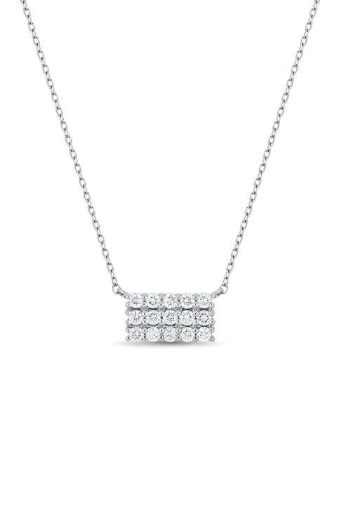 Diamond Bar Pendant Necklace