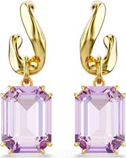 Swarovski Millenia Emerald Cut Crystal Drop Earrings
