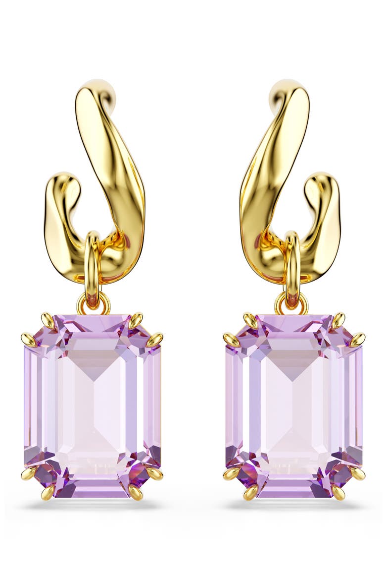 Millenia Emerald Cut Crystal Drop Earrings video