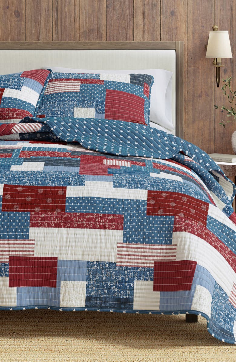 Woven & Weft Summer Lodge Reversible Quilt Set, Main, color, Americana Patchwork
