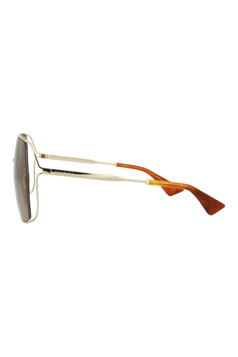 65mm Square Sunglasses, Alternate, color, GOLD GOLD BROWN