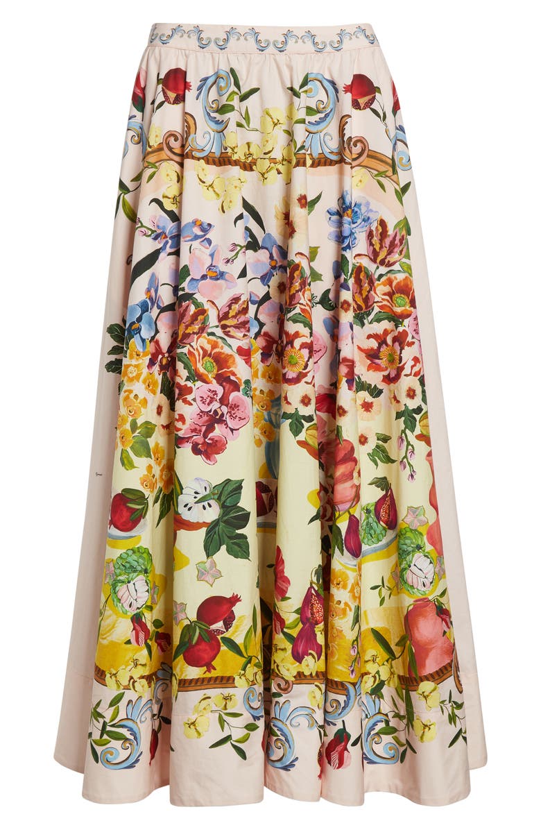 FARM Rio Garden Terrace Cotton Maxi Skirt, Alternate, color, Pink