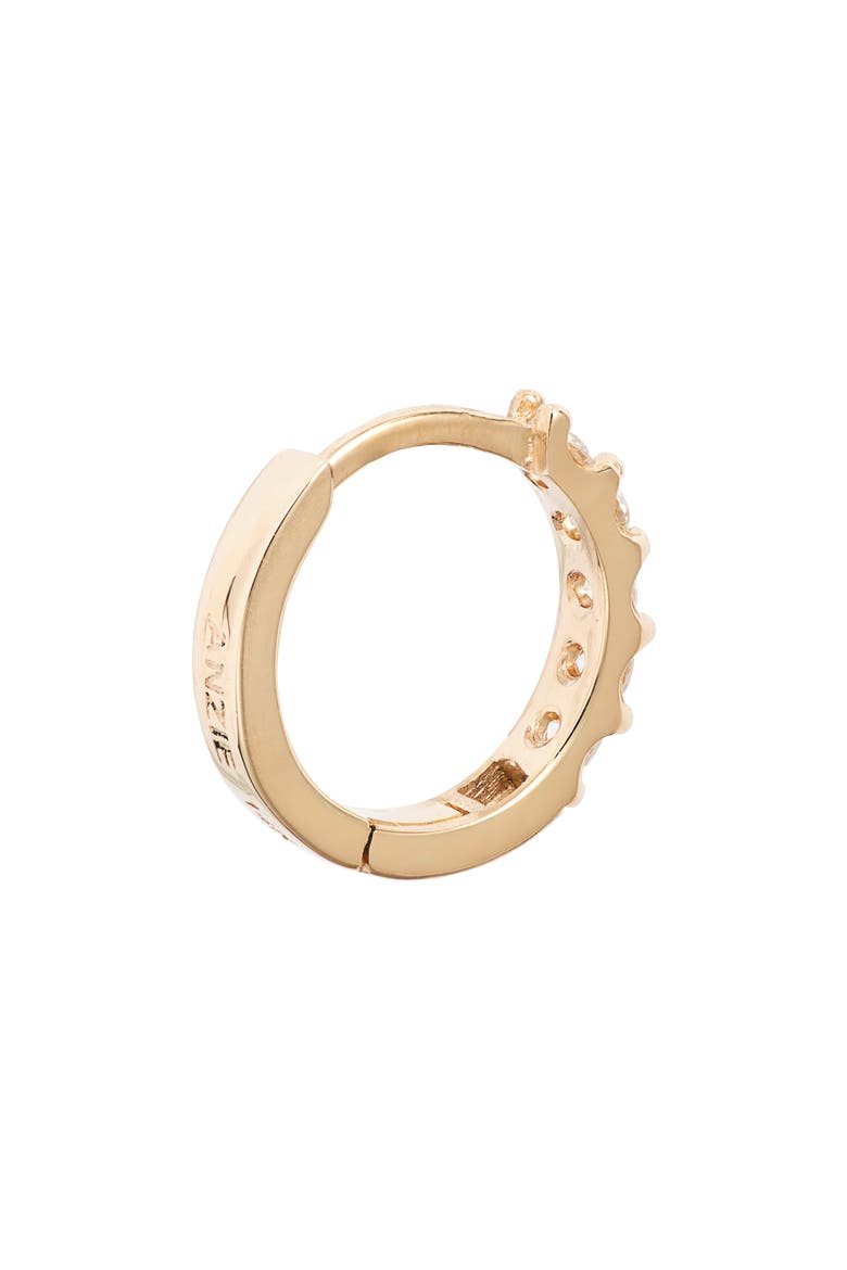 Cleo Mini Pavé Diamond Single Huggie Hoop Earring, Alternate, color, 0.15 CTW YELLOW GOLD/ DIAMOND