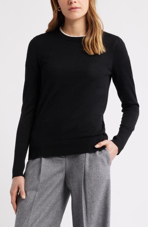 Merino Wool Blend Crewneck Sweater
