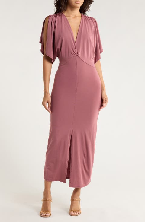 Flutter Sleeve Midi Dress