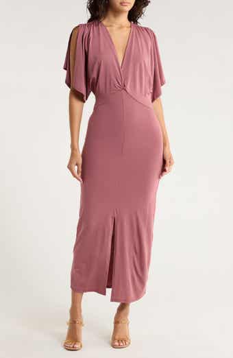 GO COUTURE Flutter Sleeve Midi Dress