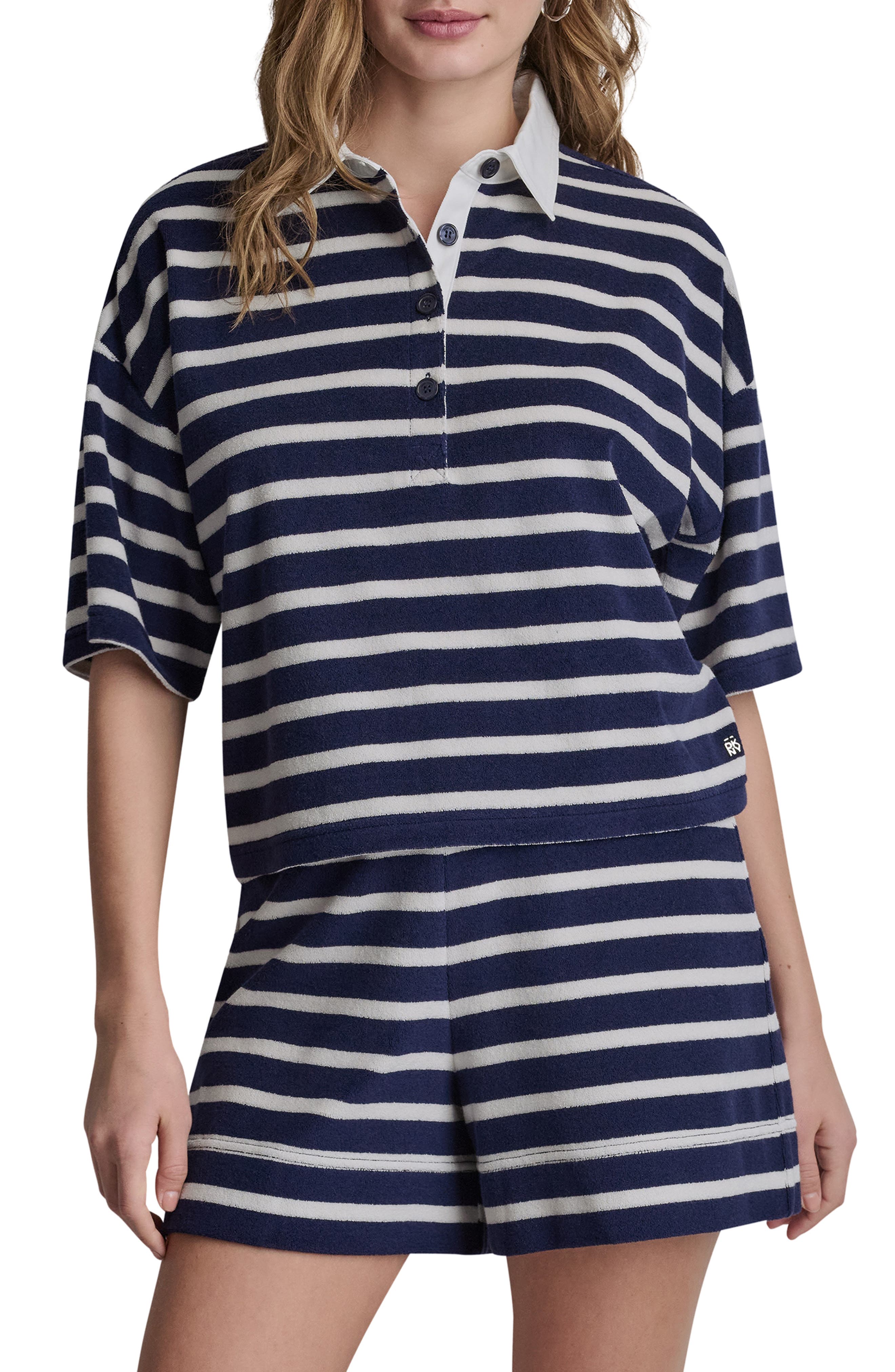 DKNY Jeans Stripe Terry Polo