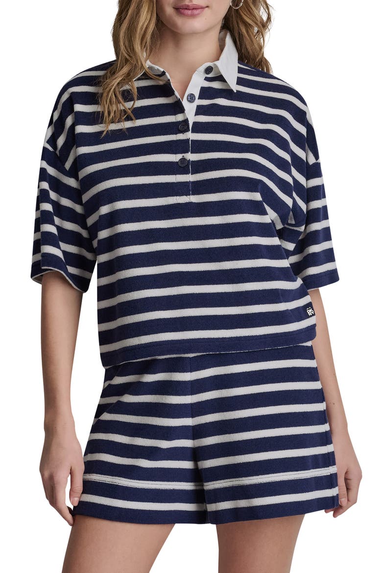 Stripe Terry Polo, Main, color, PEACOAT/ EG