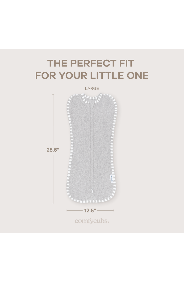 Comfy Cubs Easy Zipper Swaddle Blankets, Alternate, color, Gray