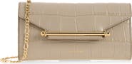 Strathberry Multrees Croc Embossed Chain Wallet
