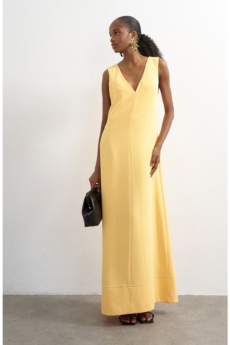 V-Neck Maxi Dress, Main, color, YELLOW