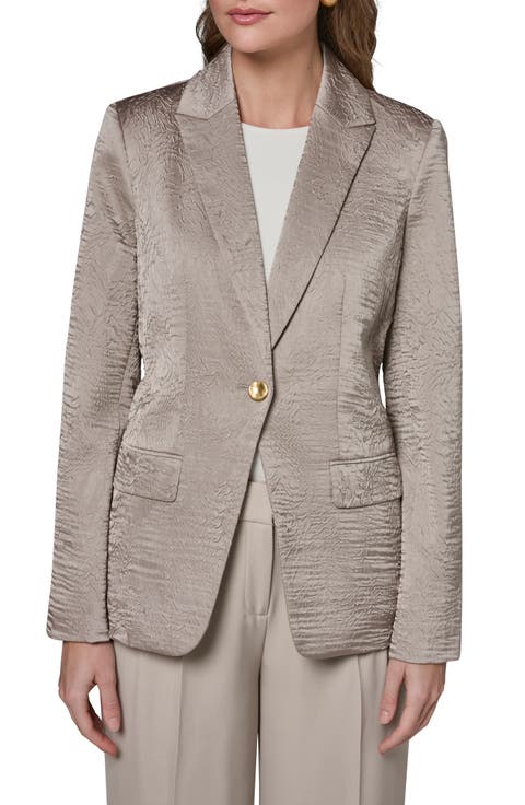 Texture One-Button Blazer