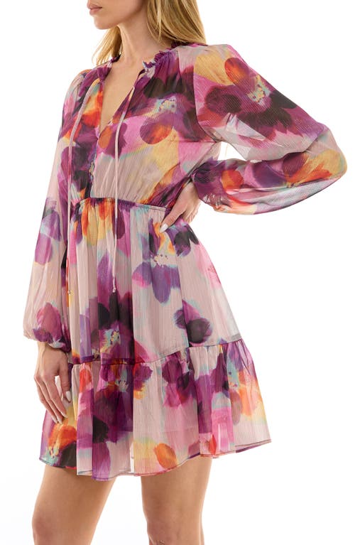 Socialite Tie Neck Long Sleeve Dress