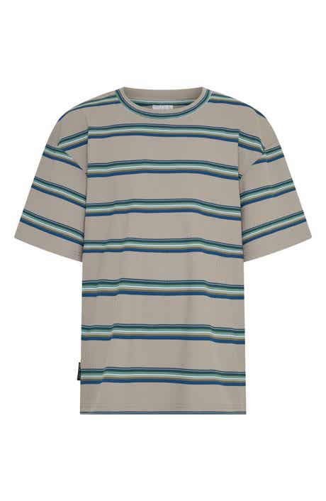 TINY TRIBE Kids' Stripe Rib Stretch Cotton T-Shirt