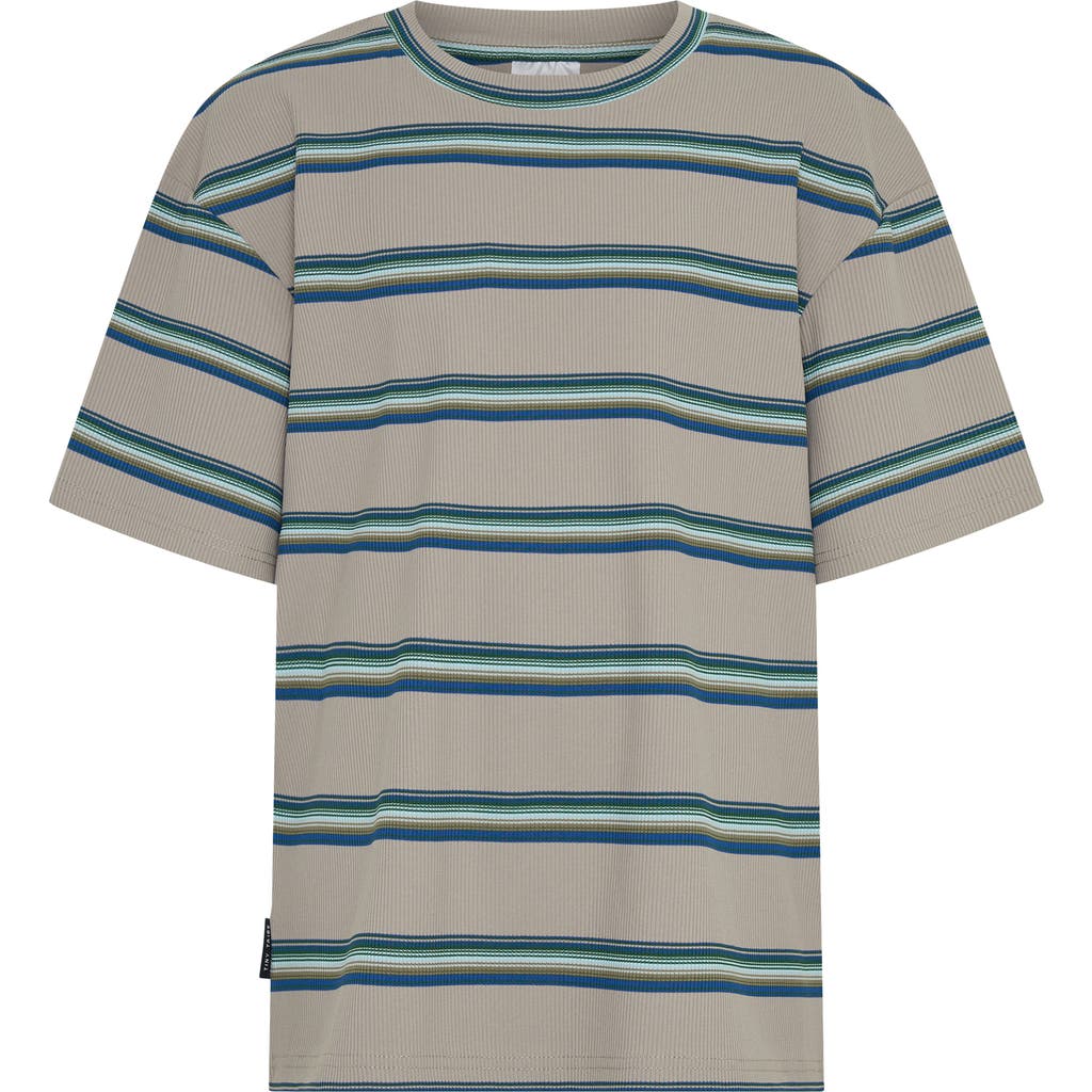 Tiny Tribe Kids' Stripe Rib Stretch Cotton T-shirt In Multi