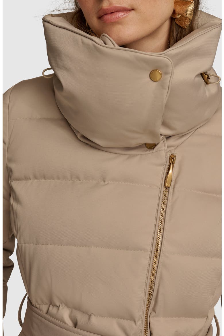 Water Resistant Belted Puffer Coat, Alternate, color, DARK TAUPE