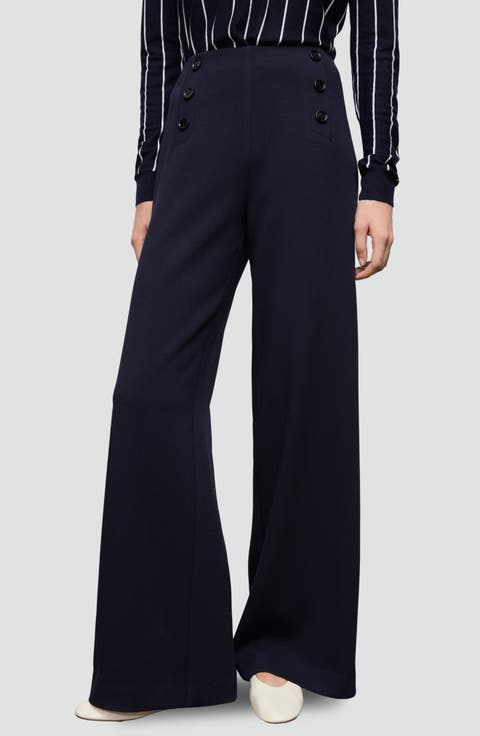 Button Wide Leg Pants