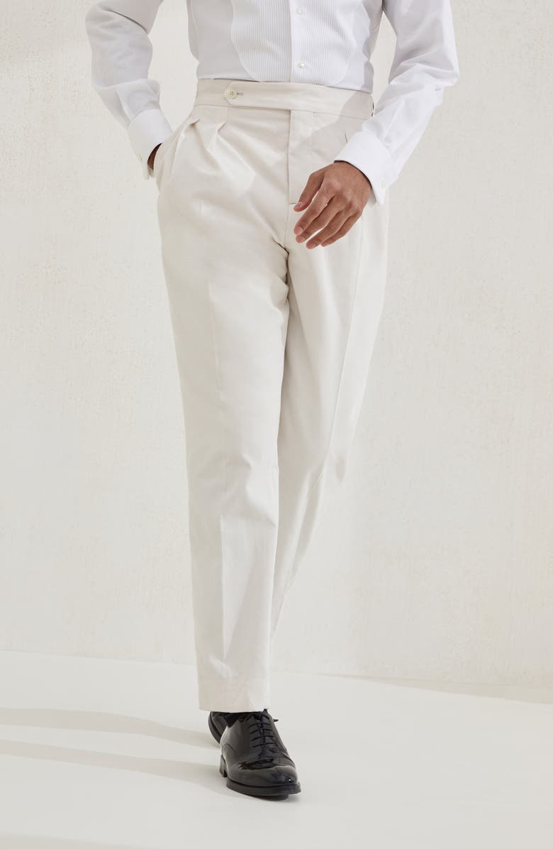 Brunello Cucinelli Tuxedo trousers, Alternate, color, Milk