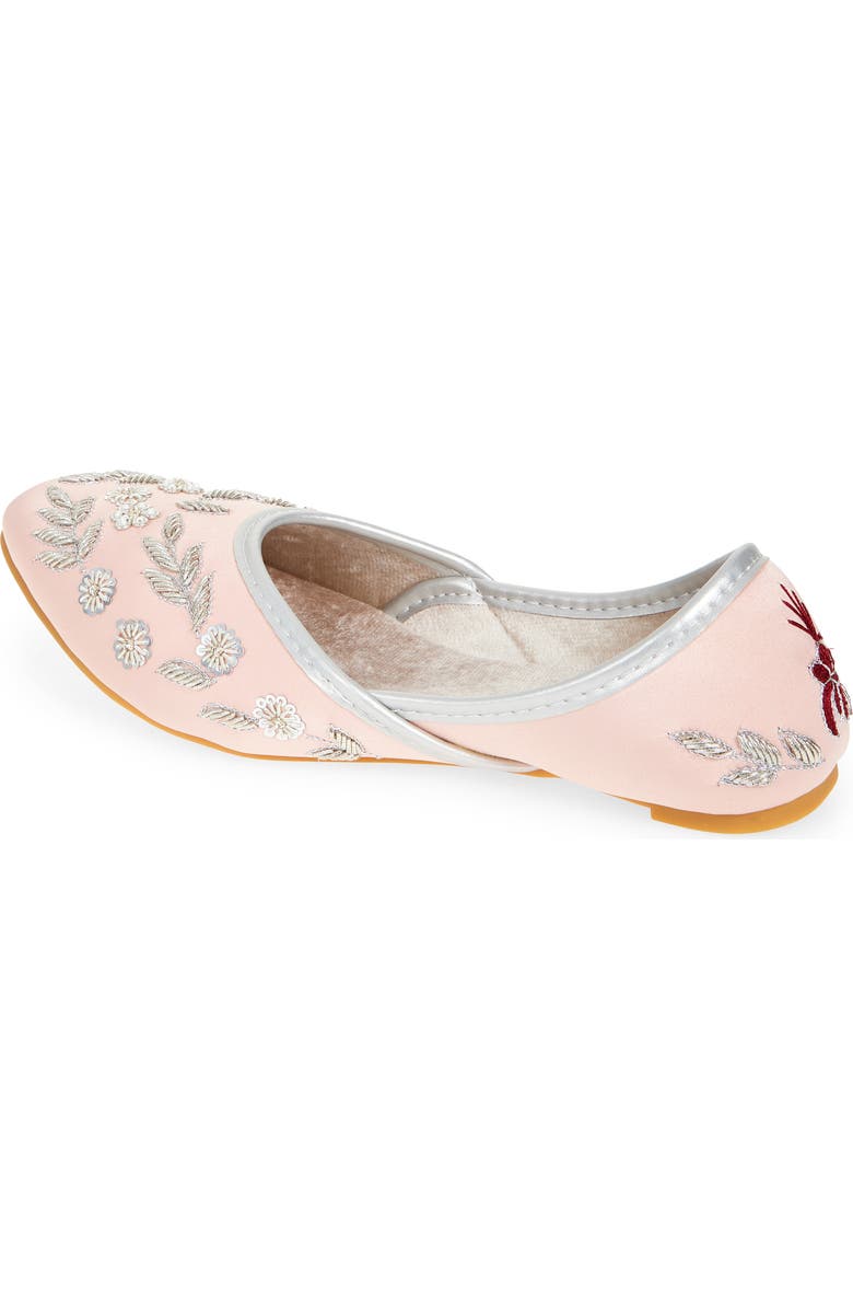 FUCHSIA Amira Floral Embroidered Jutti Flat, Alternate, color, Rosegold