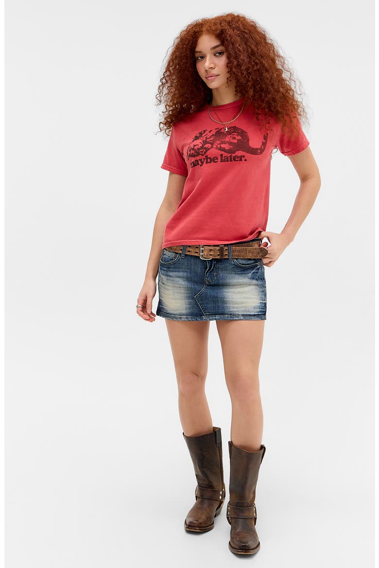 Maybe Later Cat Graphic T-Shirt, Alternate, color, RED