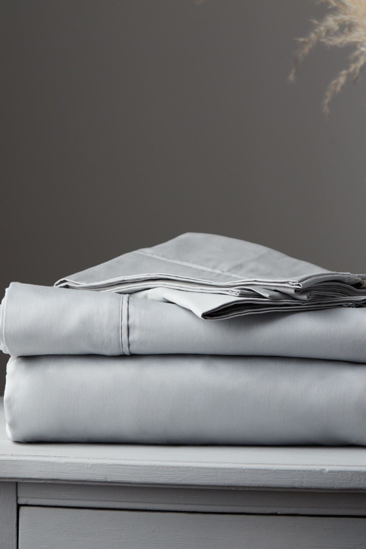YA YA AND CO Queen Dailah Light Gray Cotton 4-Piece Sheet Set ...