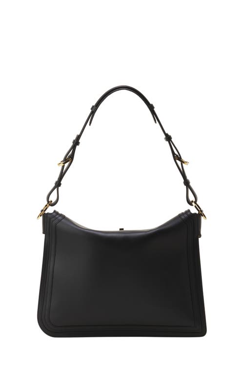 Lanvin Compagnon Asymmetrical Bag In Leather In Black