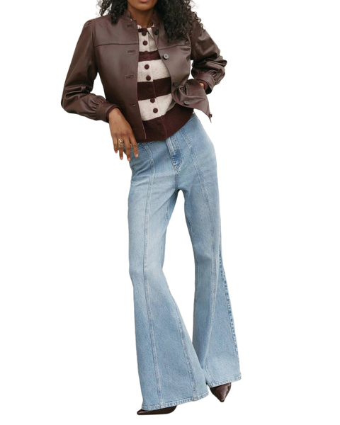 Leather Stand Collar Jacket
