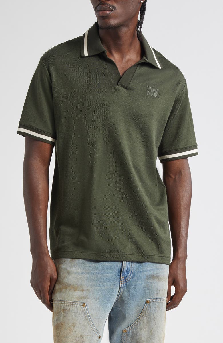 Golden Goose Journey Fluid Jersey Polo, Main, color, Grape Leaf