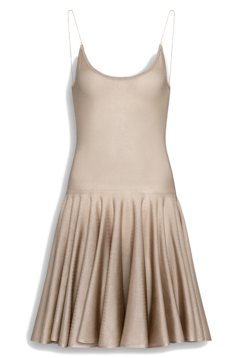 Knit Slip Flared Dress, Alternate, color, BEIGE CLAIR