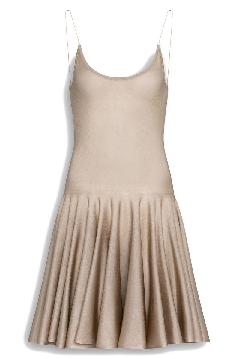 Alaïa Knit Slip Flared Dress, Alternate, color, Beige Clair