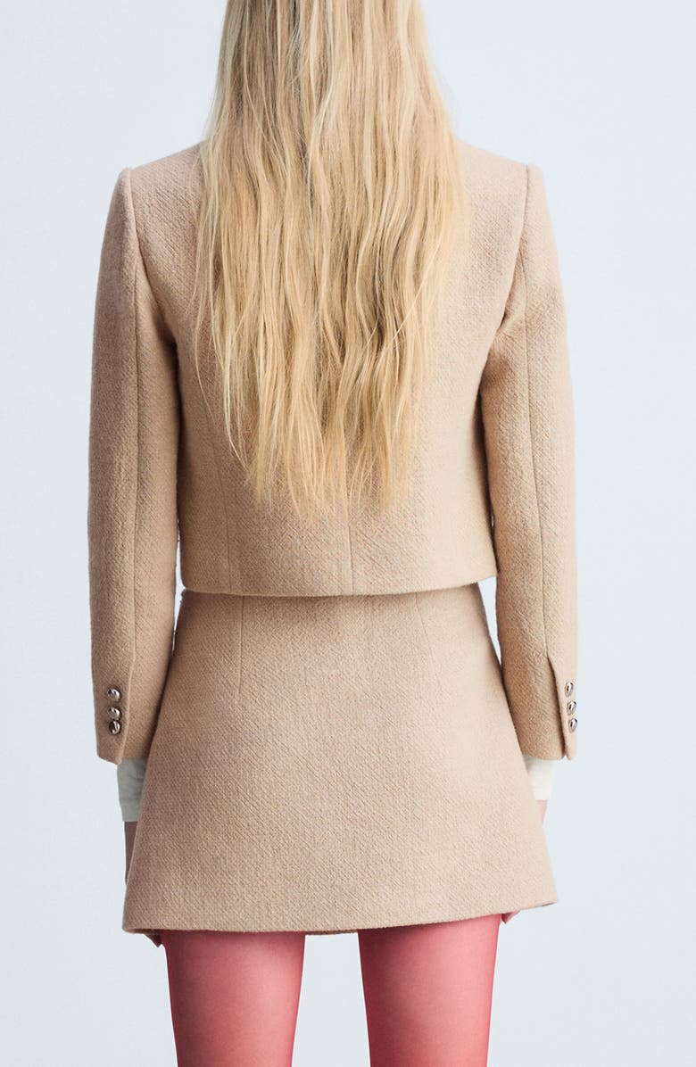 MANGO Cotton Blend Crop Jacket, Alternate, color, 