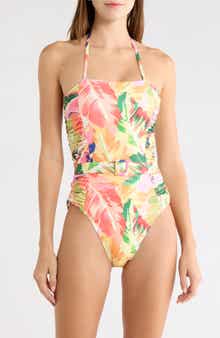 Kylah Shirred Belted One-Piece Swimsuit