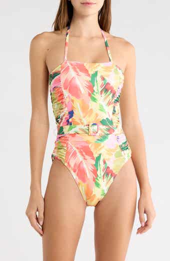 Kylah Shirred Belted One-Piece Swimsuit