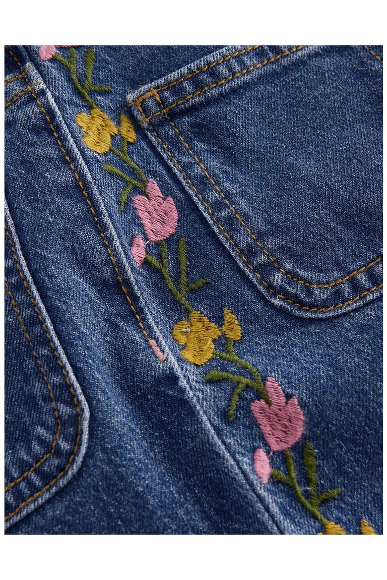 Kids' Patch Pocket Embroidered Straight Leg Jeans, Alternate, color, DENIM EMBROIDERY