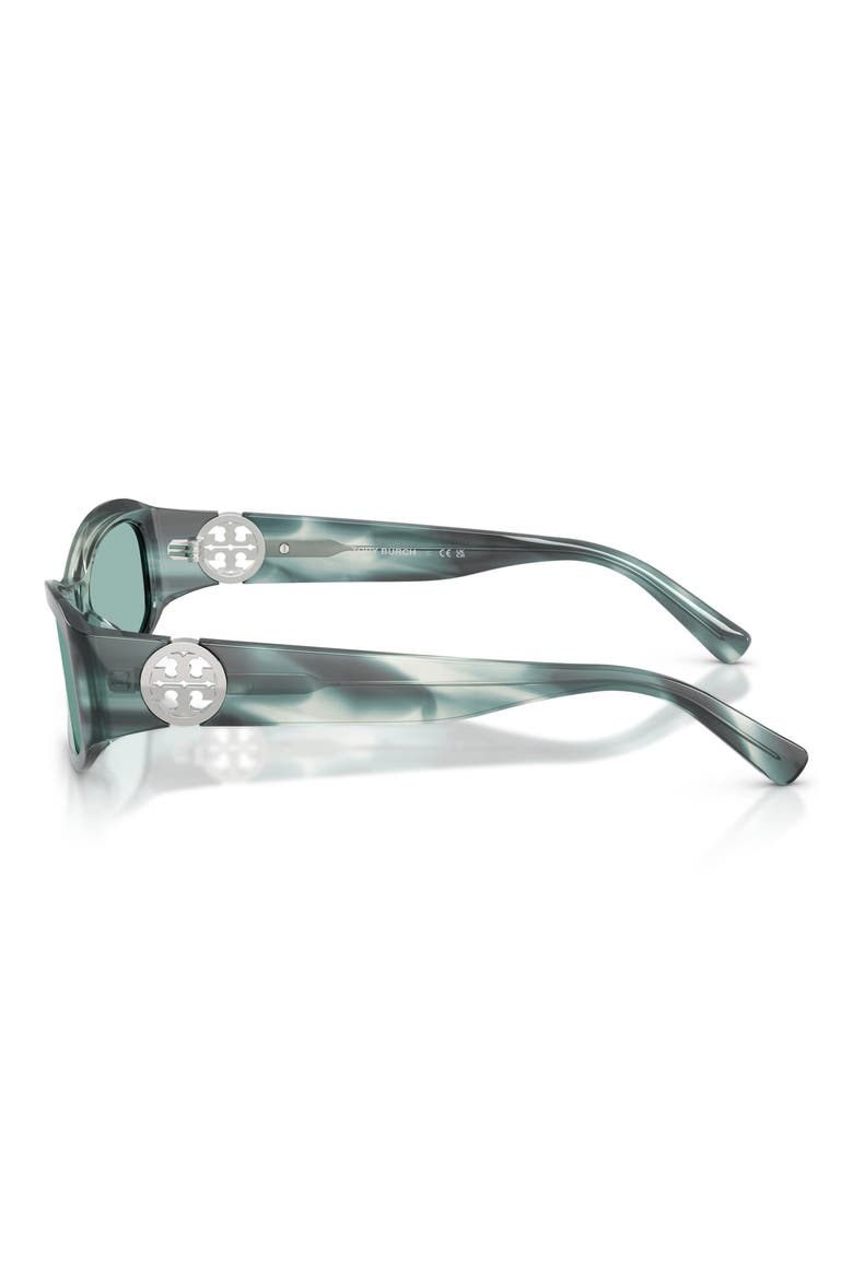 55mm Rectangular Sunglasses, Alternate, color, TEAL STRIATED / PETROL GREEN