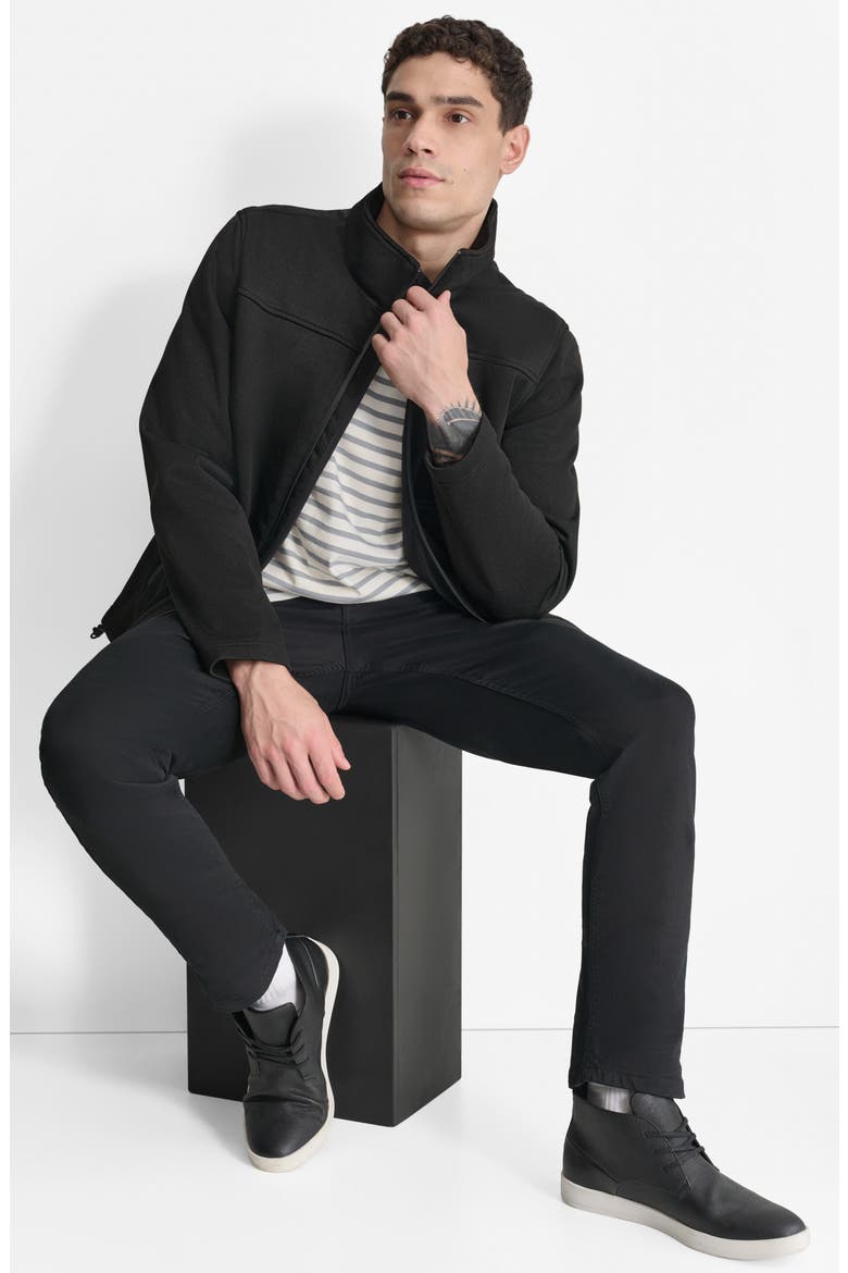 Sweater Knit Fleece Jacket, Alternate, color, BLACK