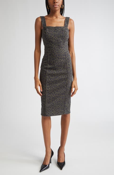 Tamera Cotton Blend Denim Sheath Dress