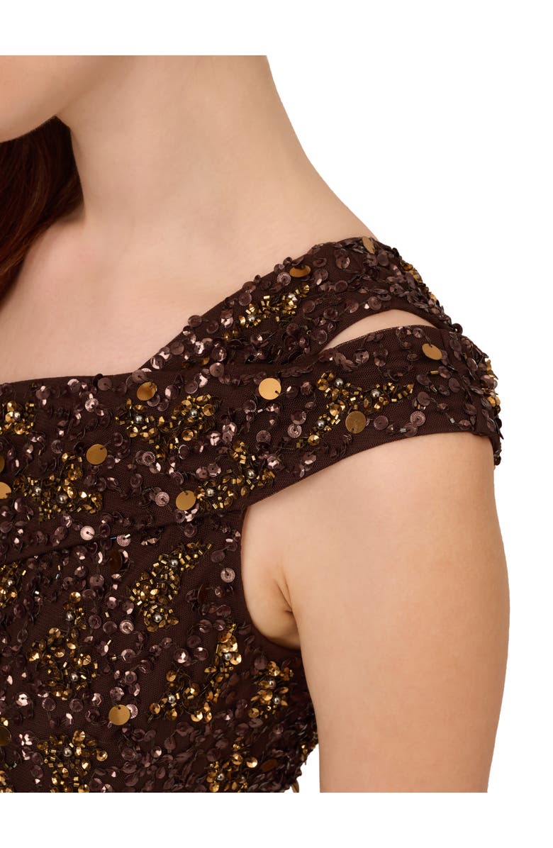 Adrianna Papell Beaded One-Shoulder Gown, Alternate, color,