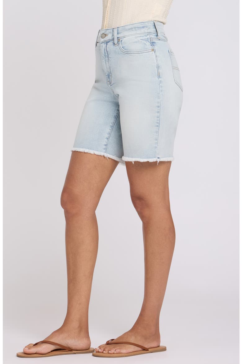 Erin High Waist Raw Hem Denim Shorts, Alternate, color, DESERT SHORELINE