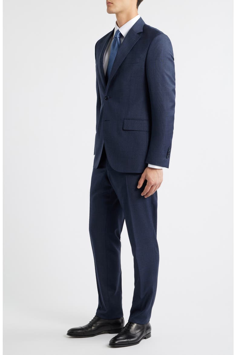 Flynn Classic Fit Plaid Wool Suit, Alternate, color, NAVY